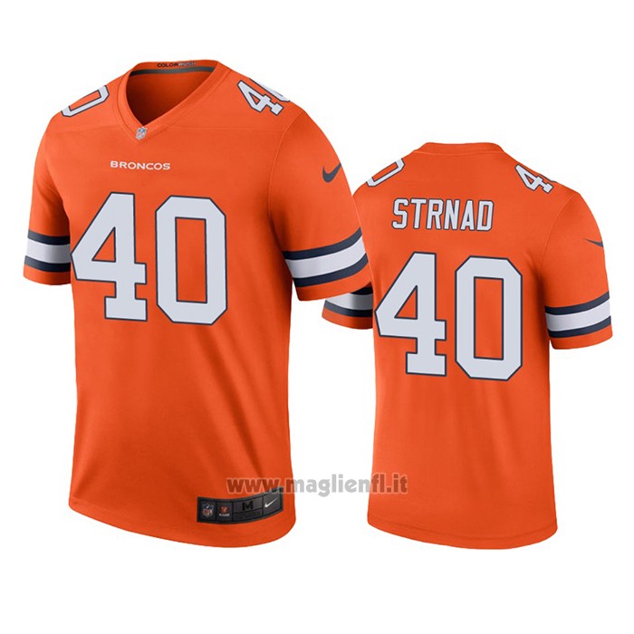 Maglia NFL Legend Denver Broncos Justin Strnad Arancione Color Rush